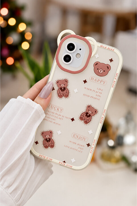 Go Aksesuar Iphone 11 Uyumlu Sevimli Ayılar Tasarım Yumuşak Silikon Kamera Korumalı Ayıcıklı Kılıf