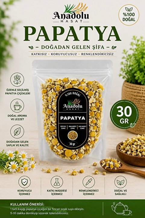 ANADOLU HASAT Papatya Çayı 30Gr (Yeni mahsul)
