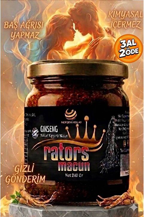 Herşeyi Kolay Ratorss Ginsengli Macun 240gr Atom Bitkisel Macunu Epimediumn Epımedyumlün İçermez! Kuvvetli Macunu