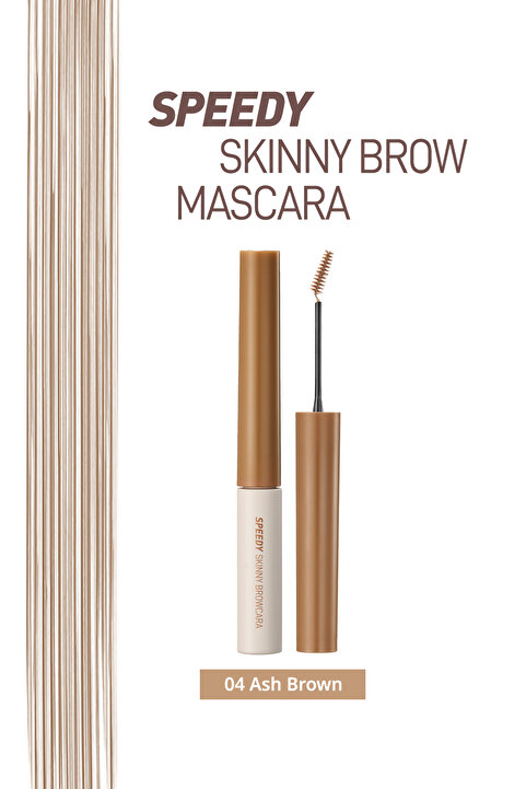 PERIPERA Renklendirici ve Sabitleyici Kaş Maskarası Speedy Skinny Brow Mascara 04 Ash Brown