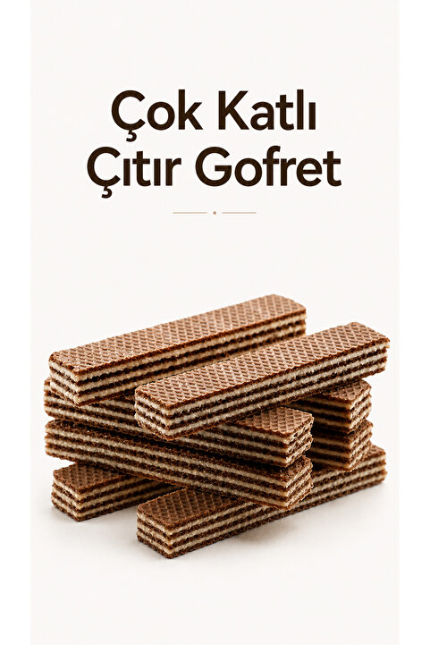 Şener Glikozsuz Çıtır Gofret 450 gr Kakolu Gofret Atıştırmalık (PANCAR ŞEKERİNDEN ÜRETİLMİŞTİR- PVC PAKET)