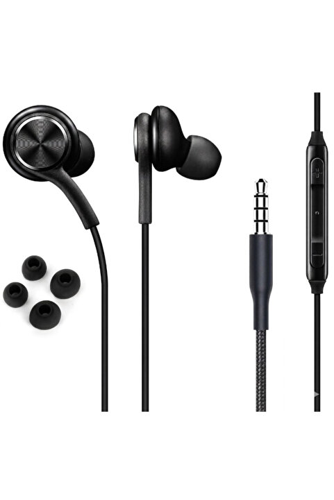 USIDE AKG Dizayn Kulak İçi Kablolu Kulaklık – Örgülü Kablolu, Kopmaya Dayanıklı, 3.5mm Jack Girişli, Silikonlu Ergonomik Tasarım -Siyah