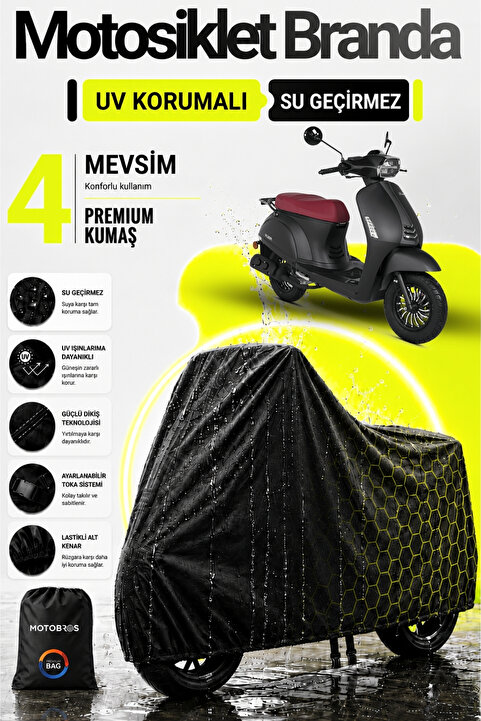 Motobros Motosiklet Branda Kuba Bluebird Siyah Su Geçirmez Dayanıklı (EN KALIN) Kumaş Ömürlük Kullanım