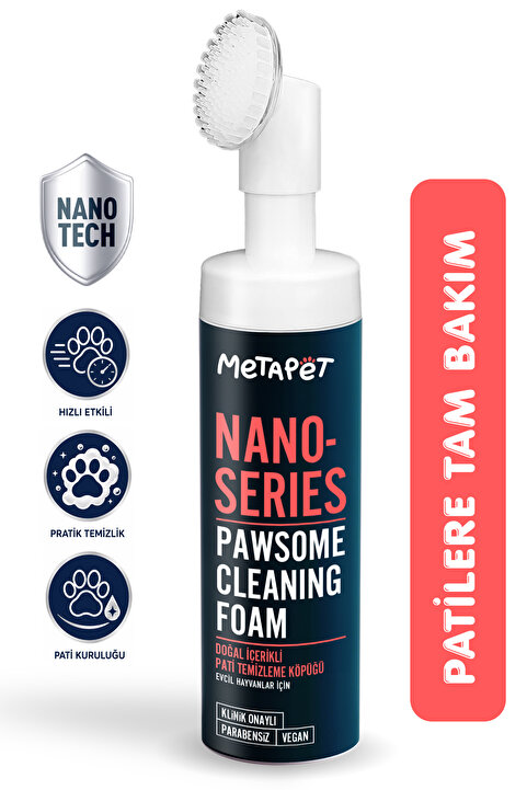 Metapet Kedi Pati Temizleme Köpüğü, Pati Yıkama, Nano Series, Hijyen Bakımı, Fırçalı Temizleyici Aparatı