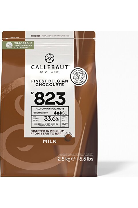 Callebaut 823 Sütlü Küvertür Drop Çikolata 2.5 KG