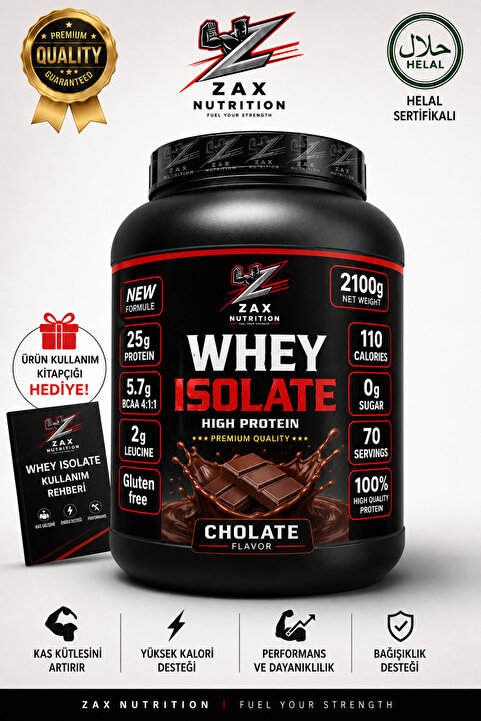zax nutrition WHEY İZOLE PROTEİN ÇİKOLATA AROMALI 2100 GR