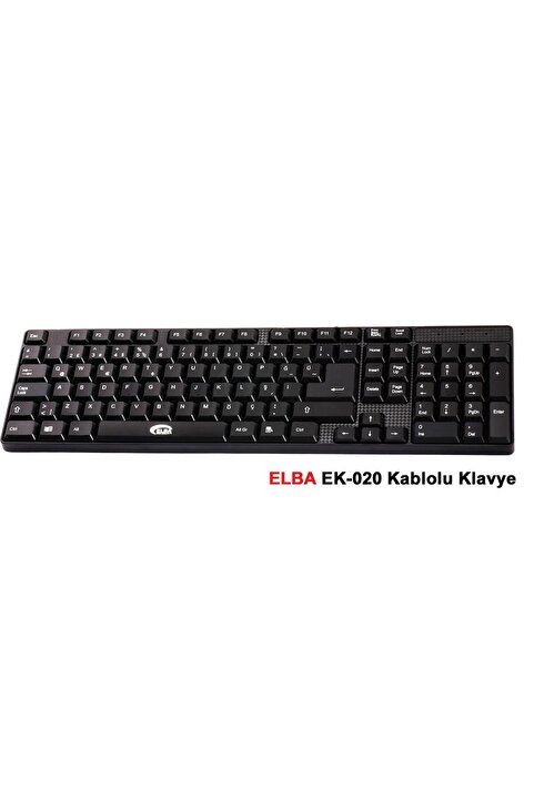 ELBA EK-020 F Usb Siyah Türkçe Kablolu Standart Klavye (1.8Mt Kablo Uzunluğu)