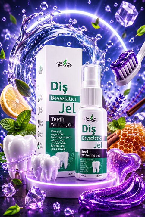 İlla Life Hızlı Etkili Mor Renk Diş Beyazlatıcı Parlatıcı Temizleme Propolis Özlü Doğal Whitening Jel 50 ml
