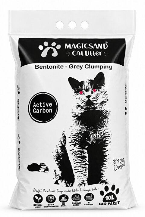 Magic Sand Aktif Karbon Ince 10 Lt Kedi Kumu- Cat Litter