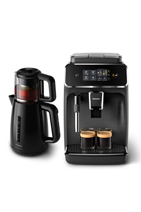 Philips 2200 Serisi Tam Otomatik Espresso Makinesi Ep2220/10 ve HD7301/00 Çay Makinesi Seti BXA0105/00