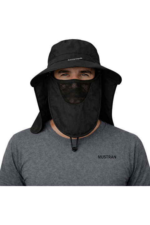 Mustran Güneş Korumalı Sök Tak Maskeli Unisex Enseli Şapka Sinek Koruyucu Tarla Balıkçı Kamp Outdoor Plaj