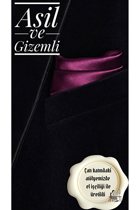 Store Saten Düz Erkek Cep Yaka Mendili Ceket Mendili