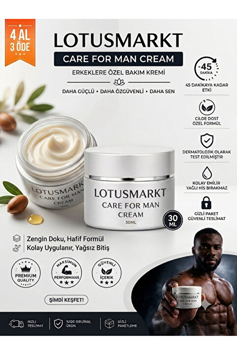 lotusmarkt Care For Man Cream Premium Plus Uzun Deneyim Krem