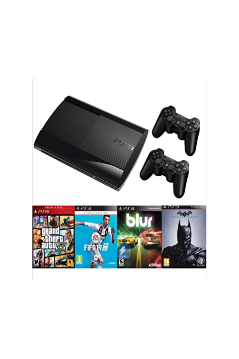 EA Ps3 slim 500 gb oyun konsolu + 2 kol + 30 ana oyun + 100 arcade oyun playstation 3