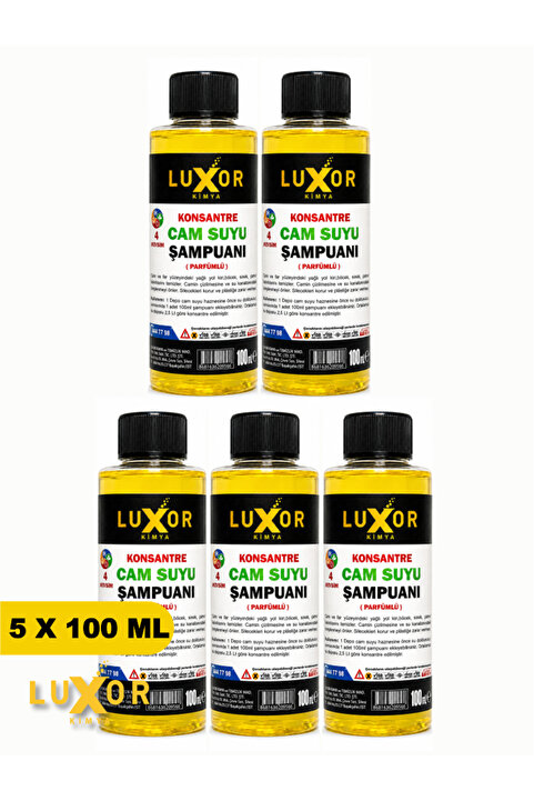 Luxor Kimya Konsantre Oto Cam Suyu Şampuanı 100ml 5 Adet