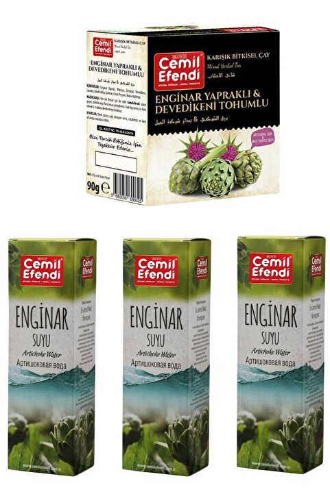 Cemil Efendi Enginar Çayı Ve 3 Enginar Suyu Bitkisel Paket