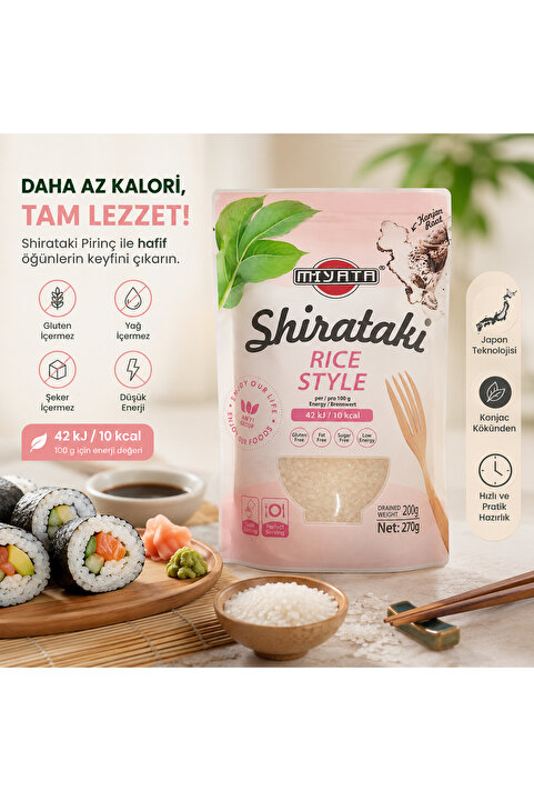 Miyata Konjac Prinç Shirataki Konjac Pirinç 270 gr