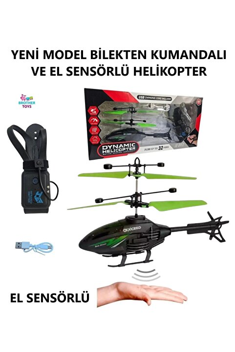 Brother Toys 1. Kalite El Sensörlü Uzaktan Kumandalı Helikopter Şarj Edilebilir 20 Cm.