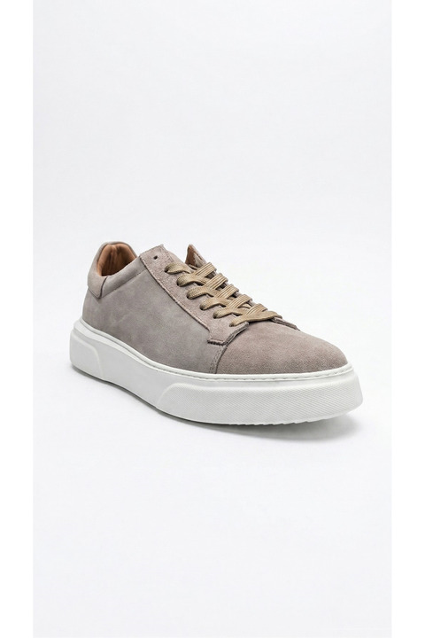 Ustalar Ayakkabı Çanta Bej-Beyaz Süet Hakiki Deri Sneaker Ayakkabı 632.2501
