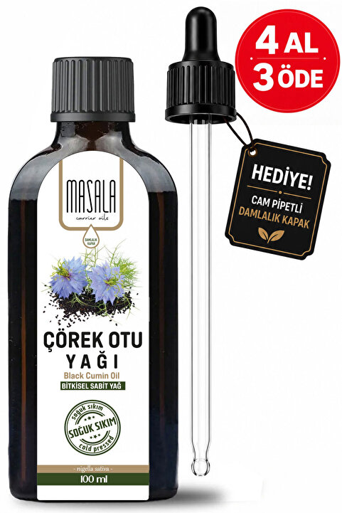 Masala Soğuk Pres Çörekotu Yağı 100 ml | Yerli Burdur Tohumu