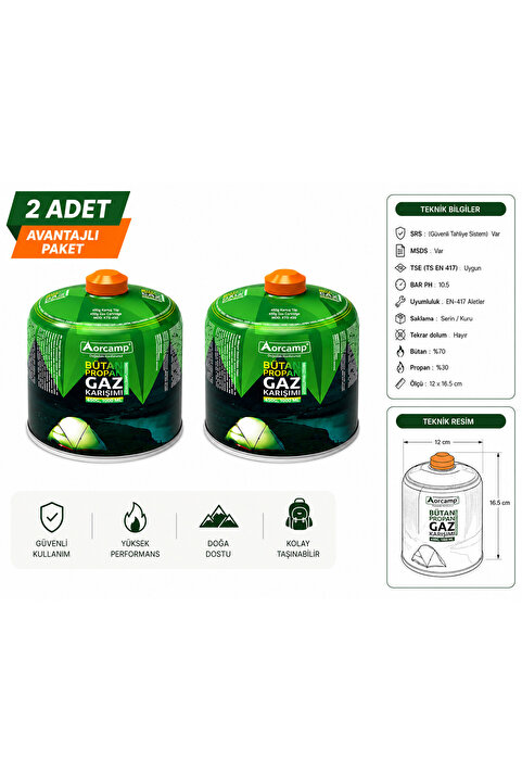 Orcamp Orgaz Kts-450 Gaz Kartuşu 2'li Set 450 gr