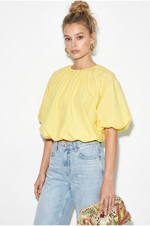 Bianco Lucci Kadın Bisiklet Yaka Poplin Balon Bluz DB261004 60286231