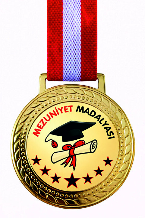 siverek reklam Mezuniyet Madalyası 1 Adet Altın Renk Kurdeleli Okul Başarı ve Mezuniyet Hediyesi