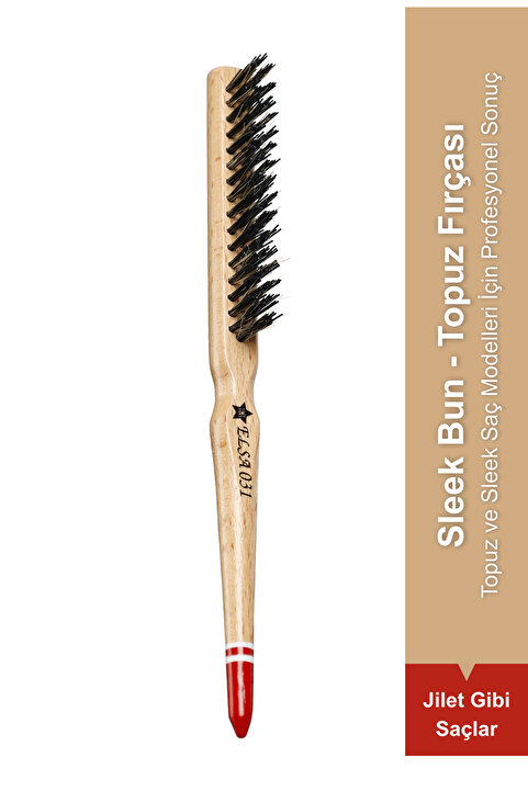 ELSA Professional 0.31T Kırmızı Uçlu Topuz ve Saç Sabitleme Fırçası
