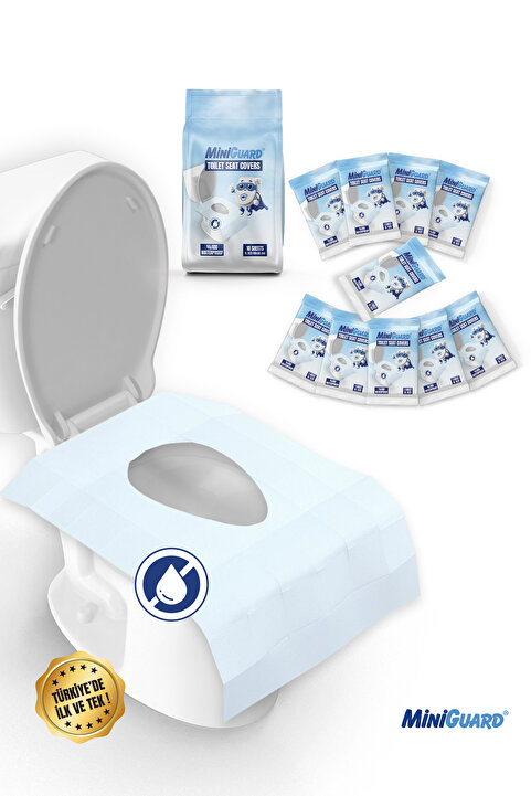 MiniGuard Su Geçirmez Klozet Örtüsü - Tek Kullanımlık, SmartFold™ Sistemli, Kaymaz-10Adet- Klozet Kapak Örtüsü