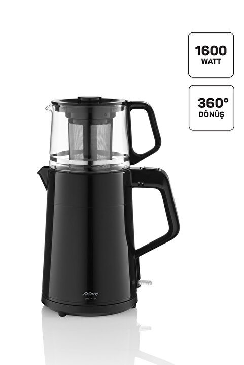 Arzum AR3134 Dreamtea Çay Makinesi 1 L Demlik Kapasitesi, 1650 W, Siyah
