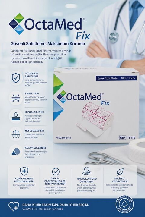 Octacare Octamed Hipoalerjenik Esnek Tıbbi Fix 10cm x 10 mt. 1 Adet