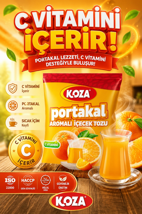 Koza Gurmelerin Seçimi Portakal Aromalı Oralet Muhteşem Lezzet Portakallı Premium İçecek Tozu 300 Gram