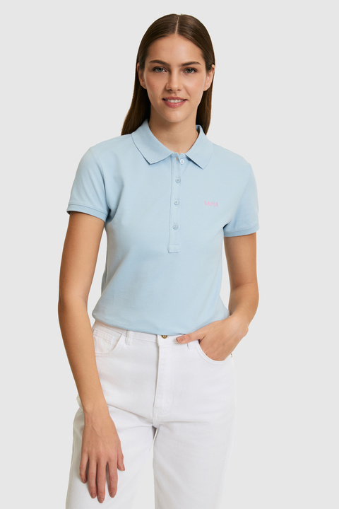 U.S. Polo Assn. Kadın Açık Mavi Polo Yaka Basic Tişört 50323461-VR003
