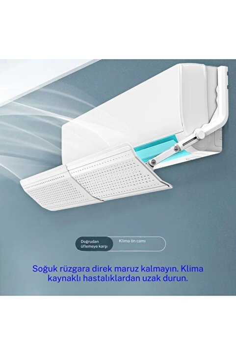 TeknoFaji Ayarlanabilir Klima Yönlendirici, Evrensel Split Tipi, Kolay Montaj, Rüzgâr Perdesi