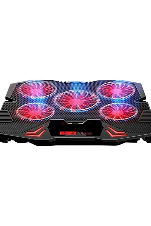 Rampage Mistral S45 Kırmızı Led 5fan Yükseklik Ayarlı Lcd Notebook Soğutucu Laptop Soğutucu 12/17