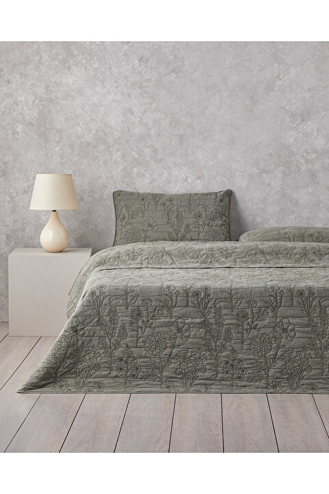 English Home Belle Bloom Çift Kişilik Yatak Örtüsü Takımı 200x220 cm Yeşil