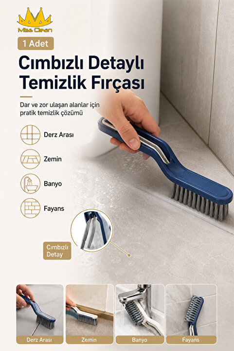 MissClean (1 Adet ) Cımbızlı Detaylı Temizlik Fırçası , Derz Arası , Zemin ,Banyo ,Fayans