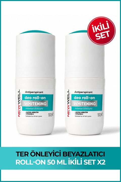 New Well 2 Adet Ter Önleyici Beyazlatıcı Roll-On 50 ML