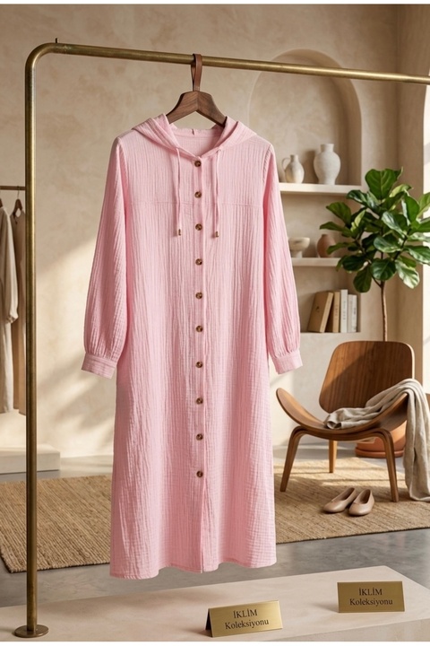 Furkan Giyim Butik KAPİŞONLU DÜĞMELİ KAP