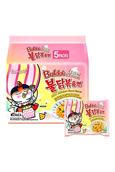 samyang Creamy Carbonara Buldak Hot Chıcken Flavor Ramen 135 gr 5 adet