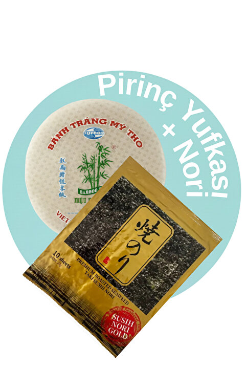 Tufoco Pirinç Yufkası 22 Cm 340 Gr Rice Paper Glutensiz ve Nori 2'li Set