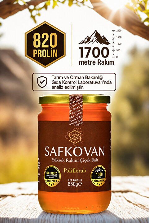 saracoğulları SAFKOVAN Poliflora Yüksek Rakım Yayla Çiçek Balı 850g
