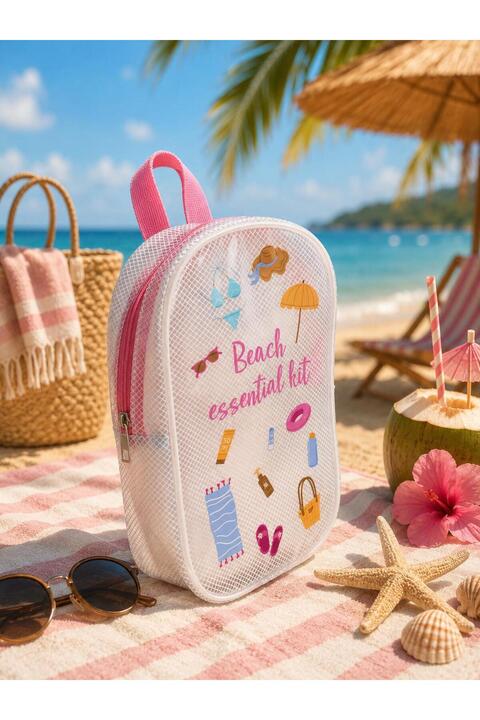 4nio ŞEFFAF BİKİNİ ÇANTASI BEACH ESSENTİAL KİT PVC ÇANTA