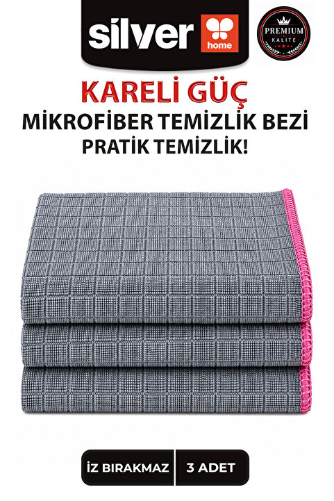 SİLVER HOME 3’lü Dokuma Mutfak & Temizlik Bezi Havlusu 40x40 cm Süper Emici Leke Tutmaz Koku Yapmaz