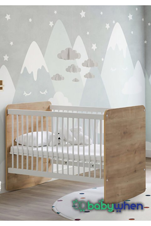 Babywhen Anne Yanı Park Beşik Ahşap Kademeli Sallanır Sabitlenir 60x120