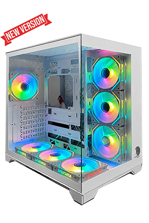 GAMELİNE Robust Premium 7x RGB Fanlı USB 3.0 TYPE-C Gaming Bilgisayar Kasası Beyaz