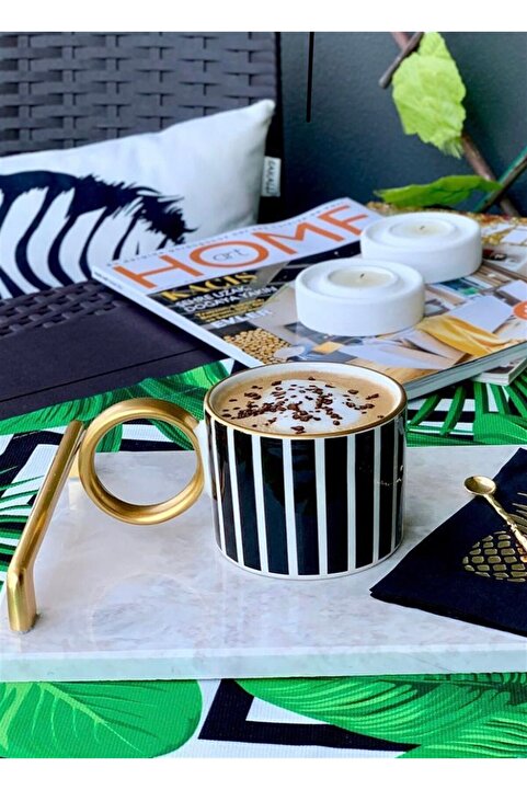 Onedekor Tekli Lüks Piano Black Kupa