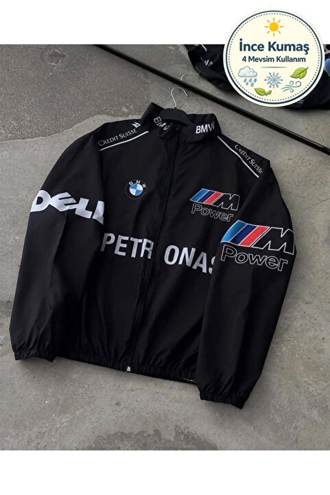 Lushen BMW Motorcu Unisex İnce Kumaş Yağmurluk Hafif Rüzgarlık Günlük Spor Ceket