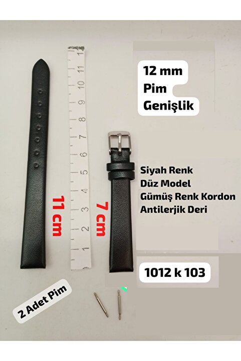 Brality 12 mm Uyumlu Kol Saati Kordonu, SİYAH Renk Düz Model Tasarım , GÜMÜŞ RENK TOKA , ( İKİNCİ ÜRÜN SEPETTE 100 TL.)