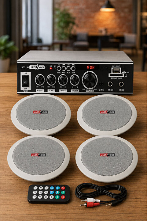 Lastvoice Ekonomi Ceiling Paket-4 Anfi Ve Tavan Hoparlörü Seti (ANFİ 4 HOPARLÖR)
